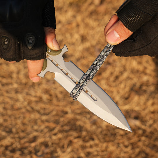 Forged Dawn:Unique Design Integral 4Cr13 Steel EDC Knife with K-Sheath