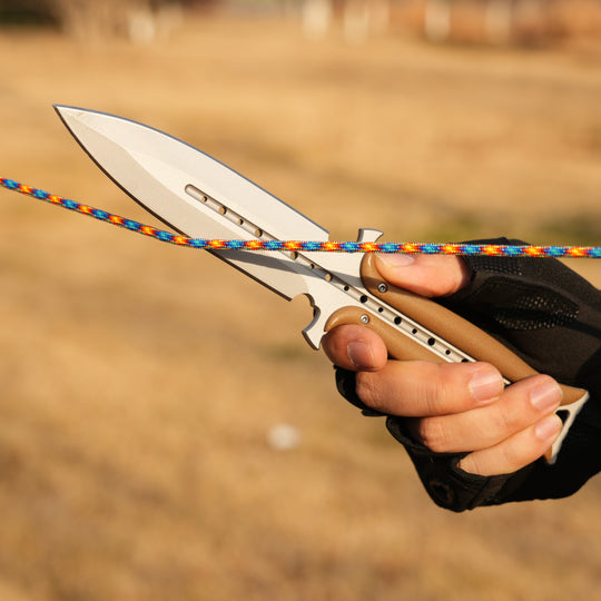 Forged Dawn:Unique Design Integral 4Cr13 Steel EDC Knife with K-Sheath