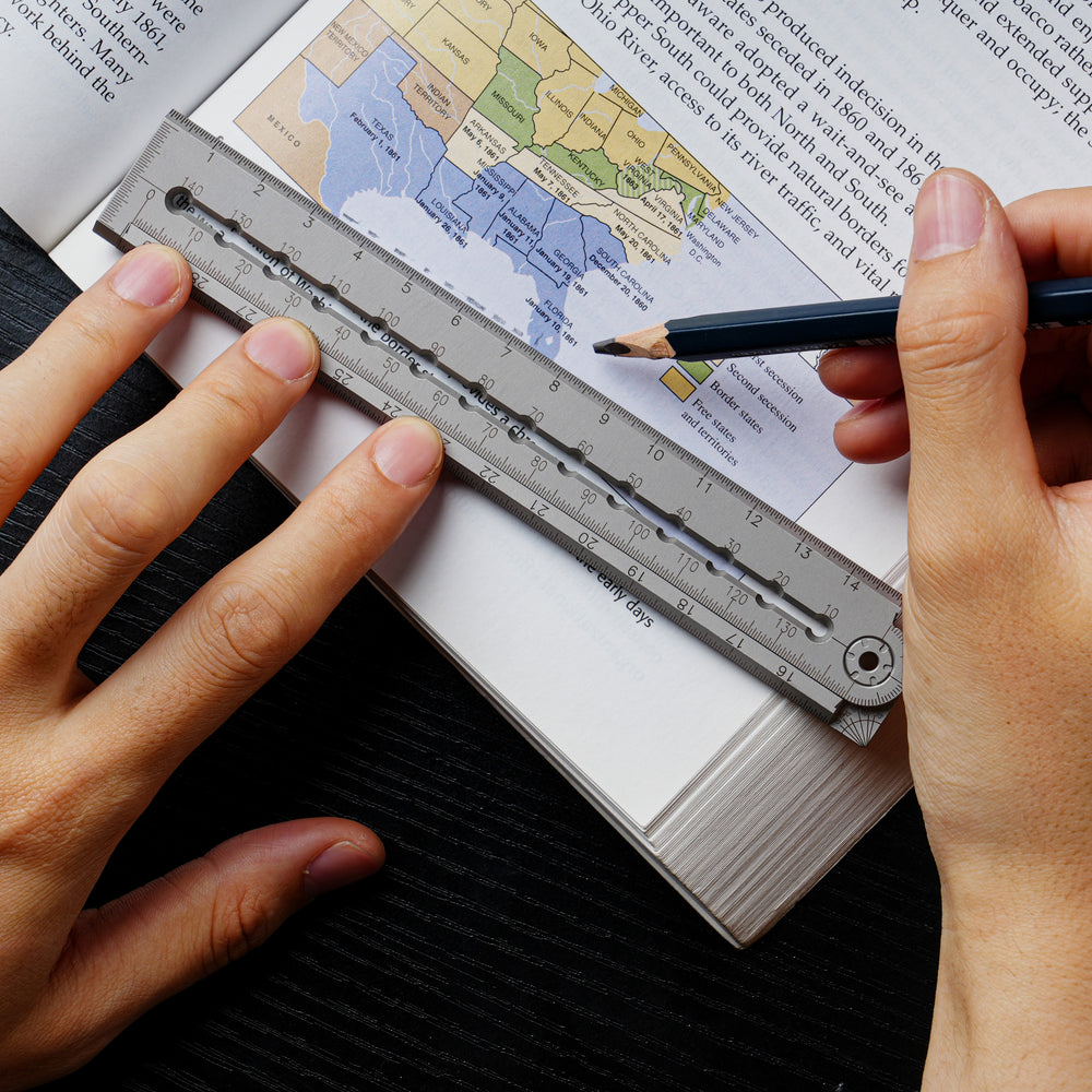 UnioArc: A 7-in-1 Titanium Folding Ruler That Works With You