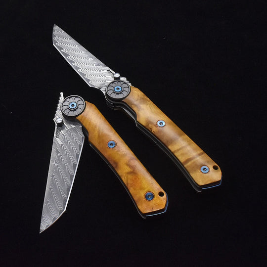 SolarFlame - Damascus EDC Folding Knife