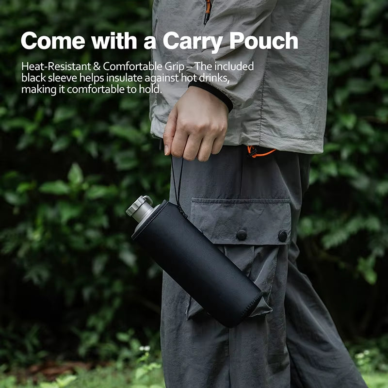 The Rovix:Pure Titanium Portable Heating with Loop Cap Bottle