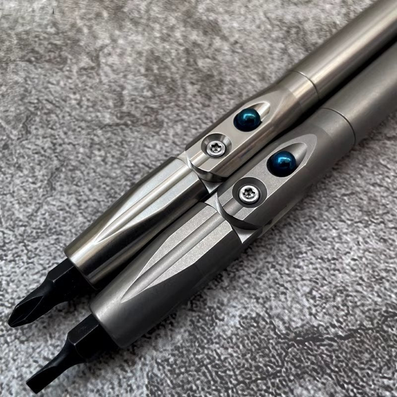 The Zyvro:Titanium 1/4" Folding L-Shape Spinner Ratchet Screwdriver