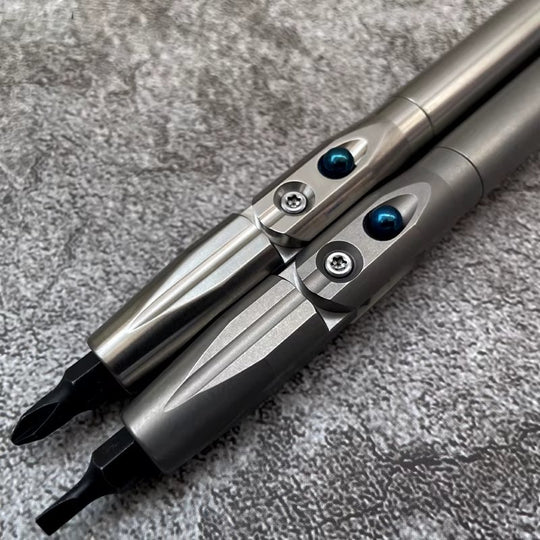The Zyvro:Titanium 1/4" Folding L-Shape Spinner Ratchet Screwdriver