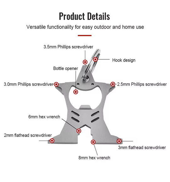 Ultralight Precision: The Ultimate EDC Humanoid Multi-Tool Keyring – Sleek, Compact & Versatile