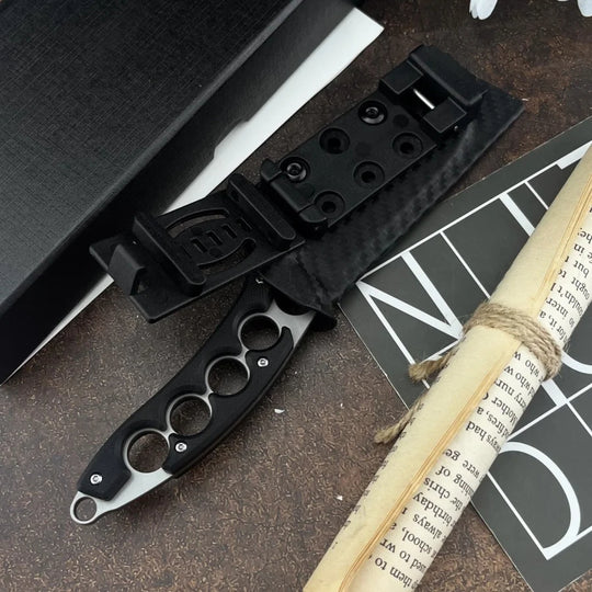 Steel Companion:Knuckle Guard EDC Self-Defense Fixed Blade Knife