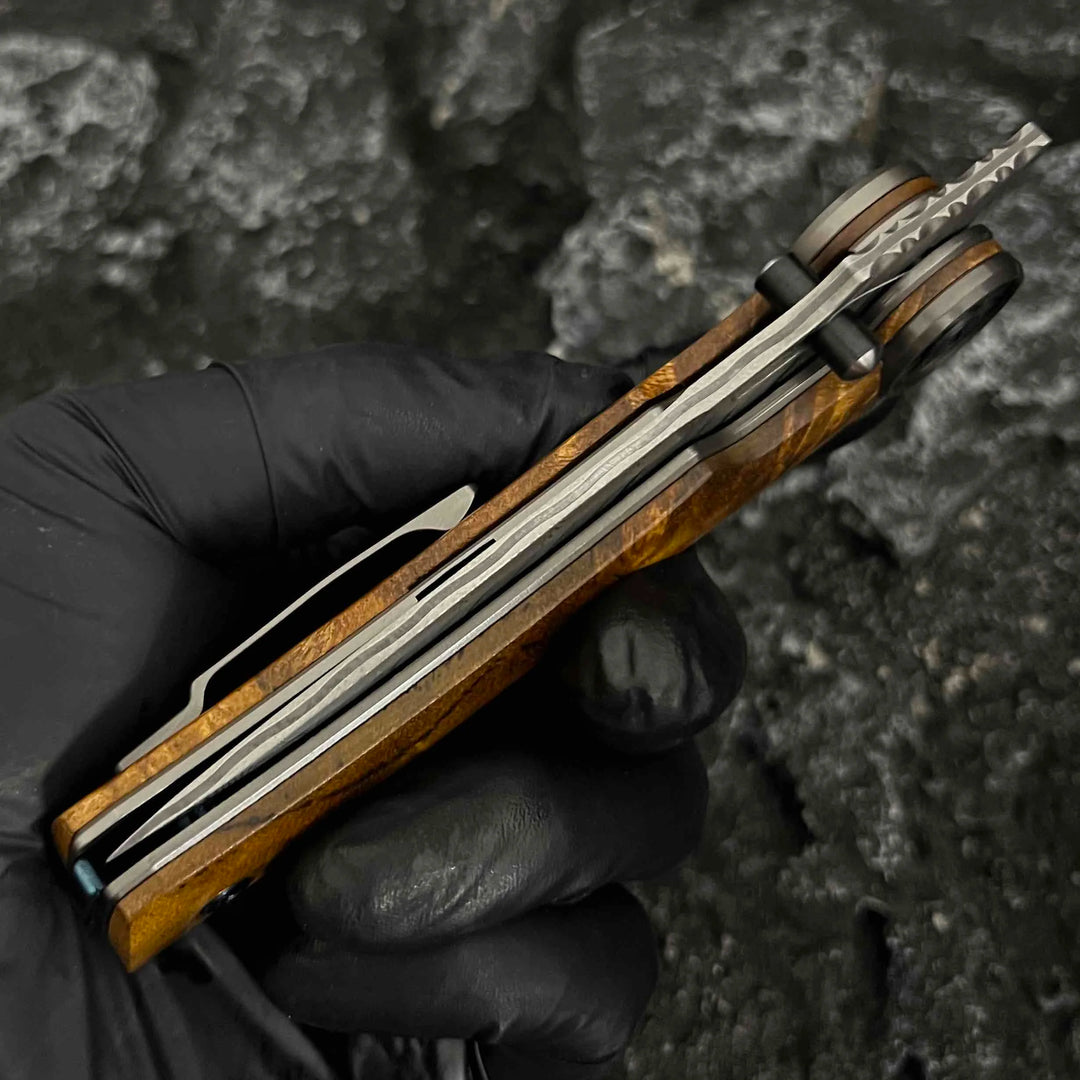 SolarFlame - Damascus EDC Folding Knife