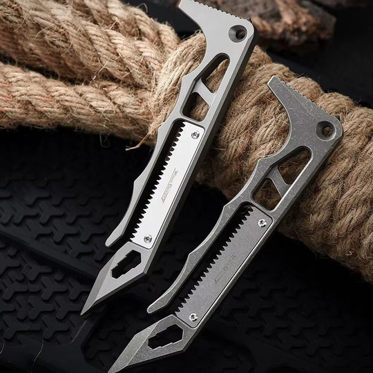 The Auron:Titanium Multi-Function Pry Bar EDC Rescue Tool
