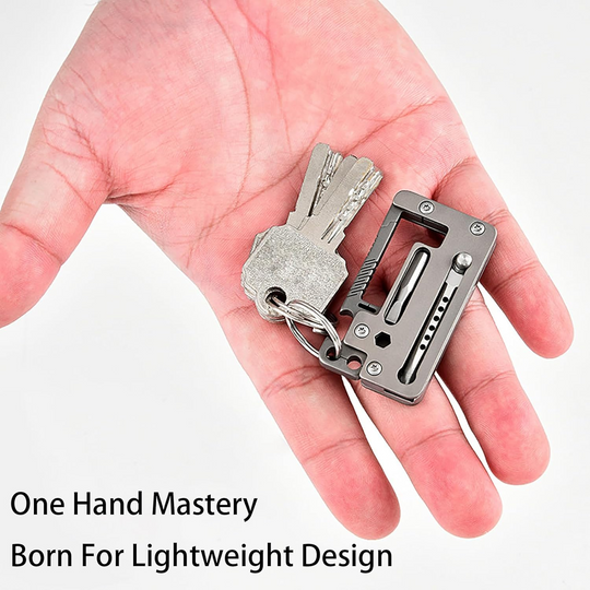 TitanClip Pro – Titanium EDC Carabiner Tool with Knife, Hex Wrench & Opener