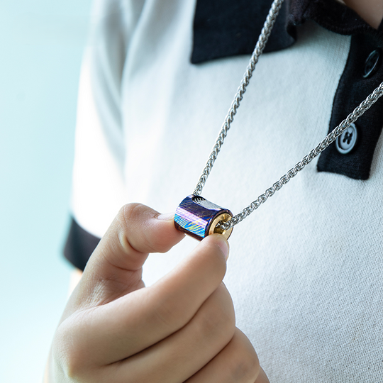 SpinCore-Titanium Fidget Pendant – Precision Spinner, EDC Necklace & Stress Reliever