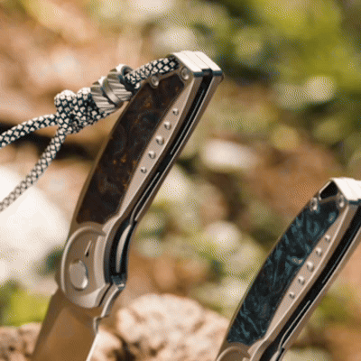 GraphiX: Ti & Carbon Folding Knife — M390/D2 Blade