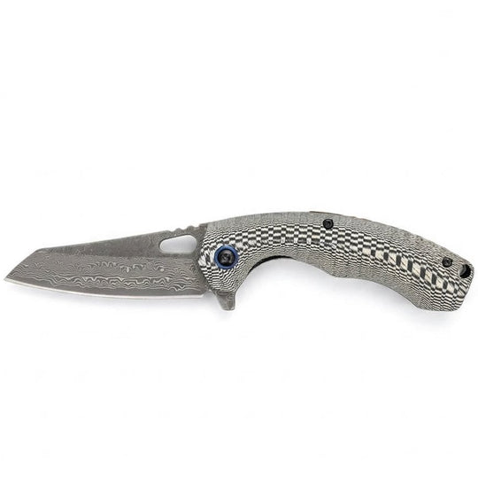The Dravex:Damascus Steel Pocket EDC Folding Knife with G10 Handle