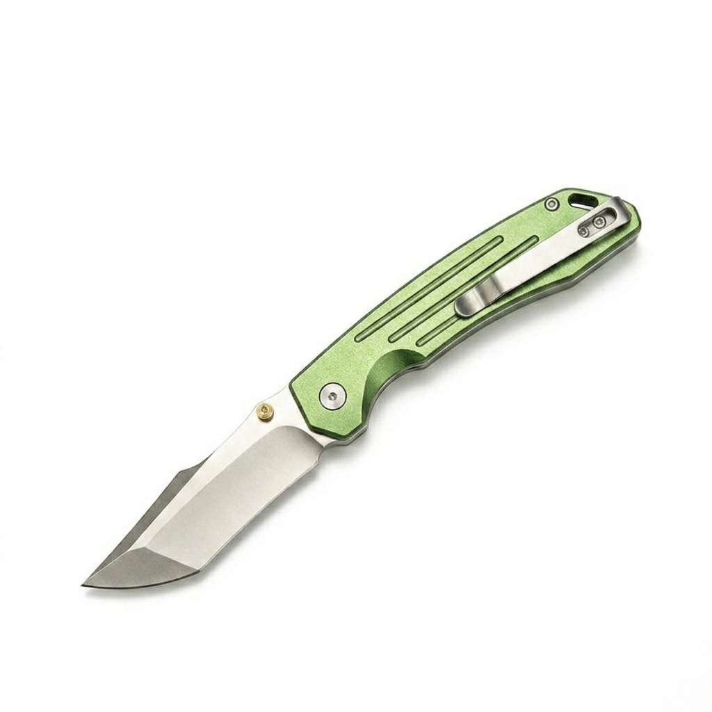 Forest Cheetah:14C28N Steel Button Lock Folding Knife Outdoor EDC Blade