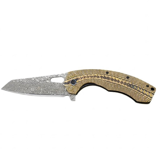 The Dravex:Damascus Steel Pocket EDC Folding Knife with G10 Handle