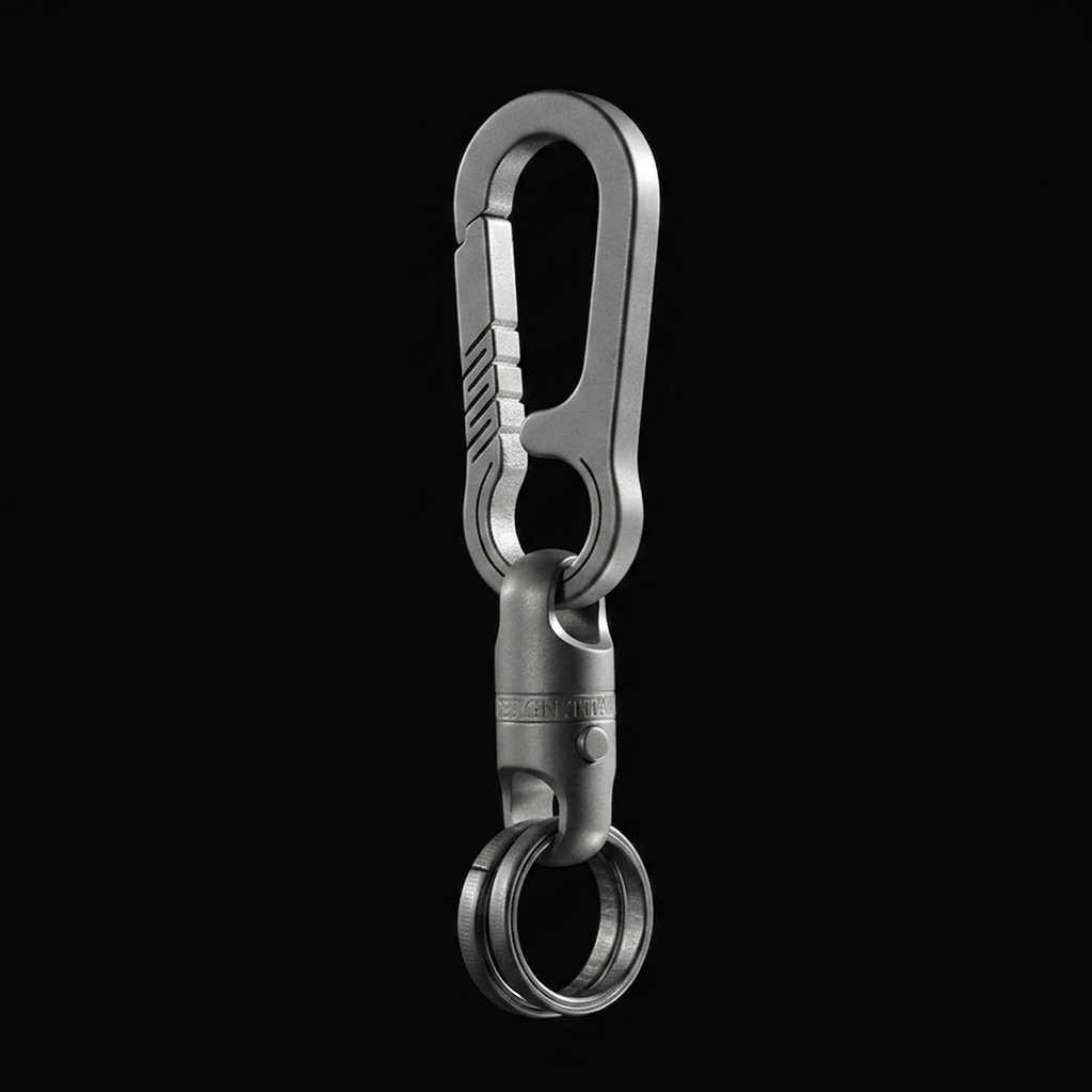 Star-to-Orbit Attraction:Titanium Spin & Pull Keychain Clip Rotatable Quick-Release Buckle