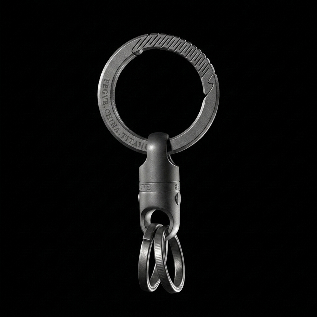 Star-to-Orbit Attraction:Titanium Spin & Pull Keychain Clip Rotatable Quick-Release Buckle