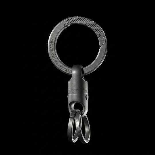 Star-to-Orbit Attraction:Titanium Spin & Pull Keychain Clip Rotatable Quick-Release Buckle