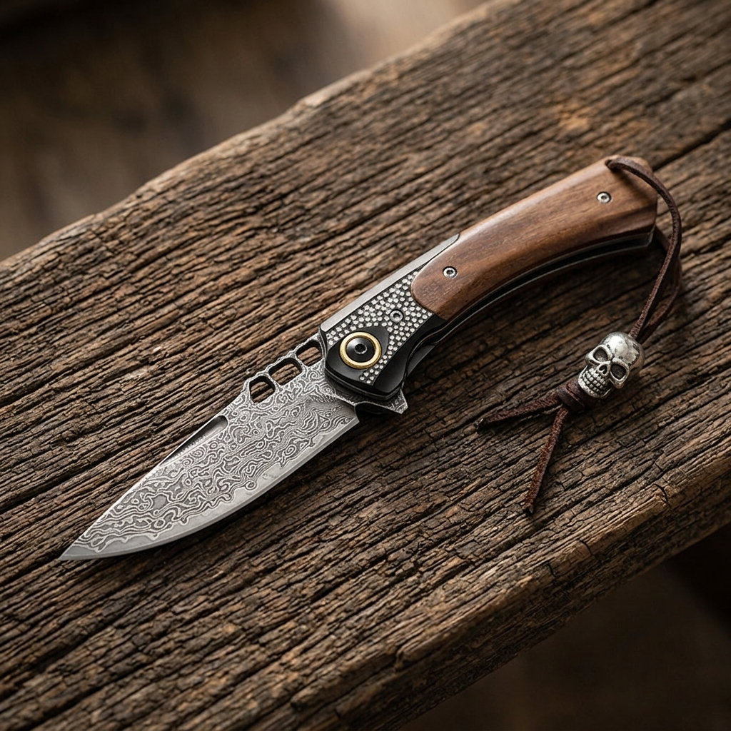 Silver Drake-Survival Blade  Damascus Folding EDC Knife