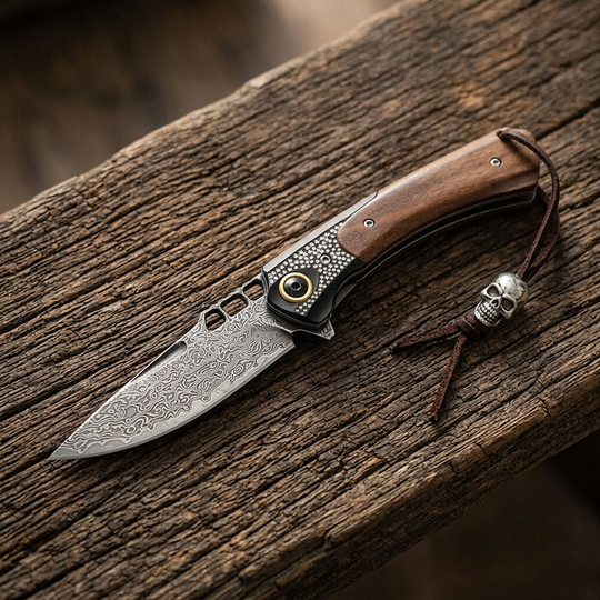 Silver Drake-Survival Blade  Damascus Folding EDC Knife