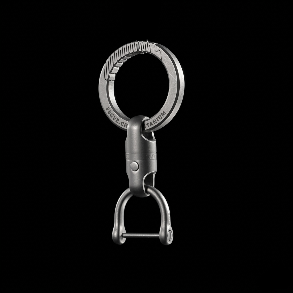 Star-to-Orbit Attraction:Titanium Spin & Pull Keychain Clip Rotatable Quick-Release Buckle