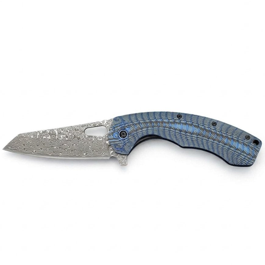 The Dravex:Damascus Steel Pocket EDC Folding Knife with G10 Handle