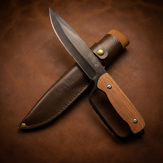The Stinger-Wooden Carabiner Handle Full Tang EDC Utility Knife
