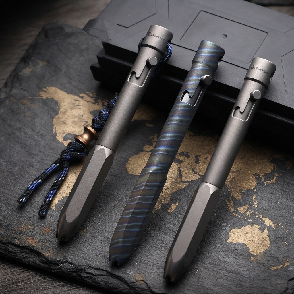 The Aurora:Premium EDC Titanium Smooth Bolt Action Pen