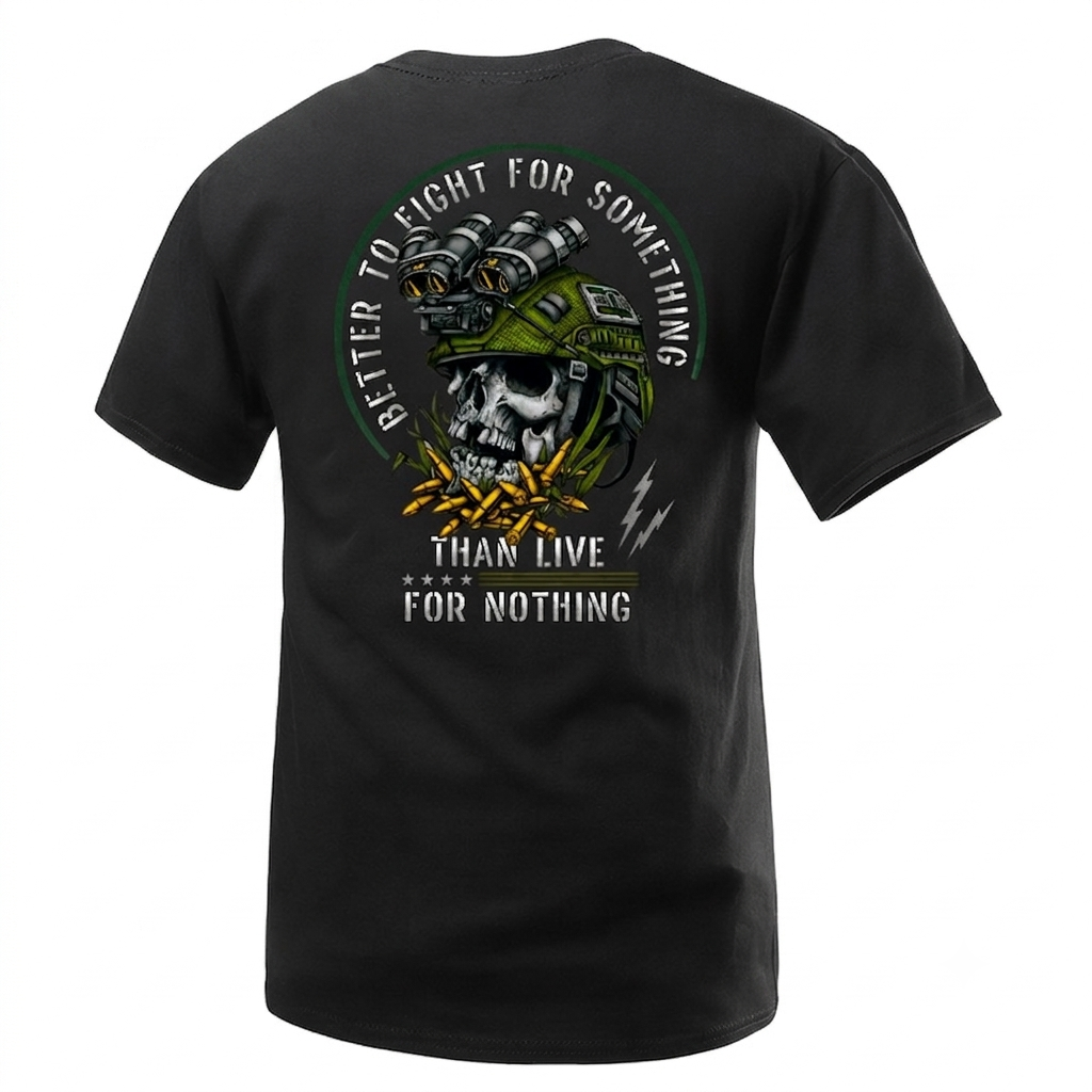 Tough Warrior:Military Style Crew Neck Graphic Tee Short Sleeve Men's T-Shirt
