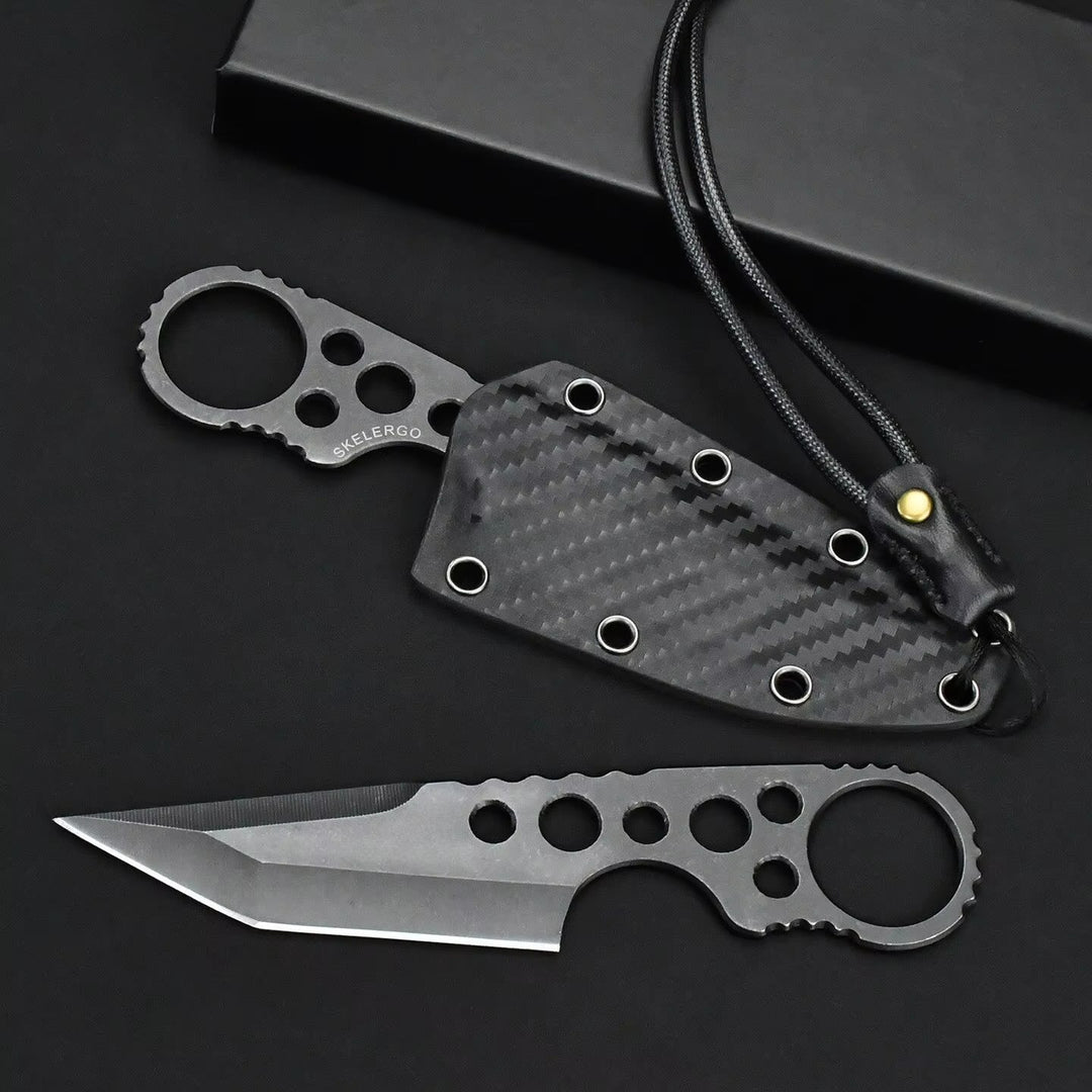 The Boke:440C Steel Fixed Blade Finger Loop EDC Tactical Knife