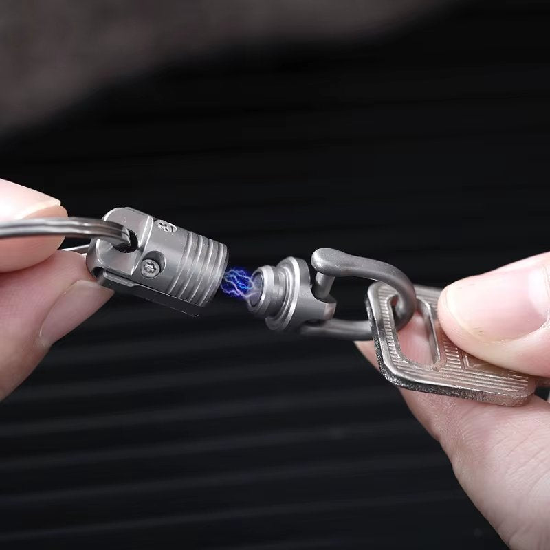 Magic Levitation:Titanium Alloy Magnetic Keychain Universal Snap Connector Buckle Set