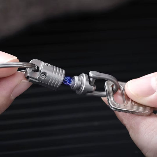 Magic Levitation:Titanium Alloy Magnetic Keychain Universal Snap Connector Buckle Set