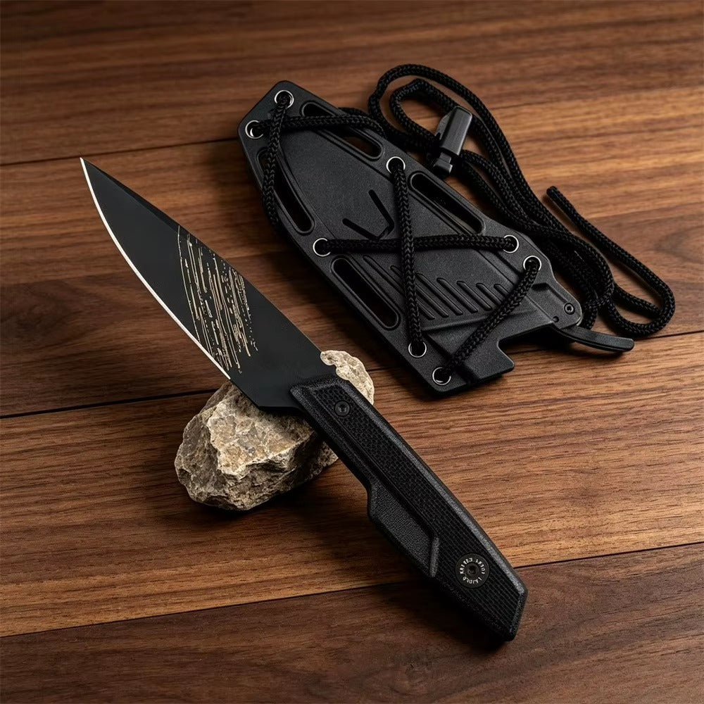 The Ravix:N690 Steel Fixed Blade EDC Outdoor Knife with K-Sheath