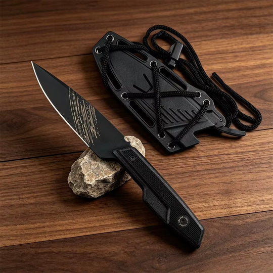 The Ravix:N690 Steel Fixed Blade EDC Outdoor Knife with K-Sheath