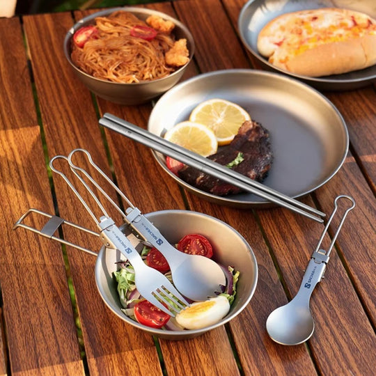 Apex Titanium Folding Cutlery Set | Anti-Corrosion & Ultralight
