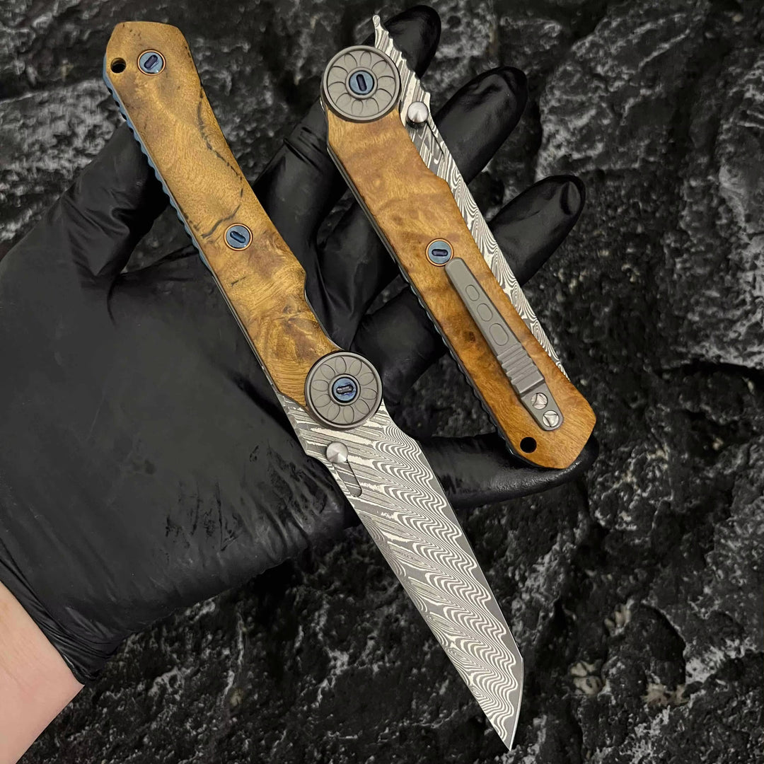 SolarFlame - Damascus EDC Folding Knife