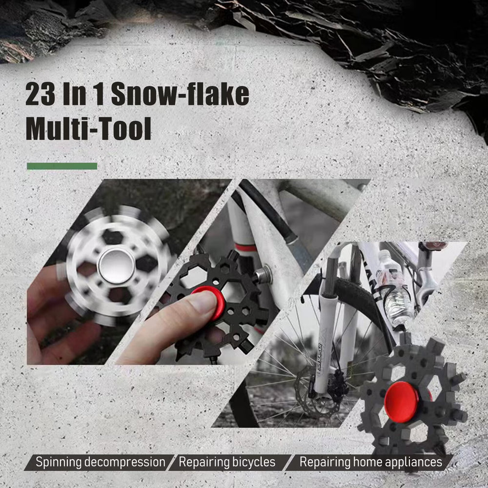 Snowflake Gyro:Stainless Steel Multi-Tool Fidget Spinner EDC Pocket Outdoor Gear