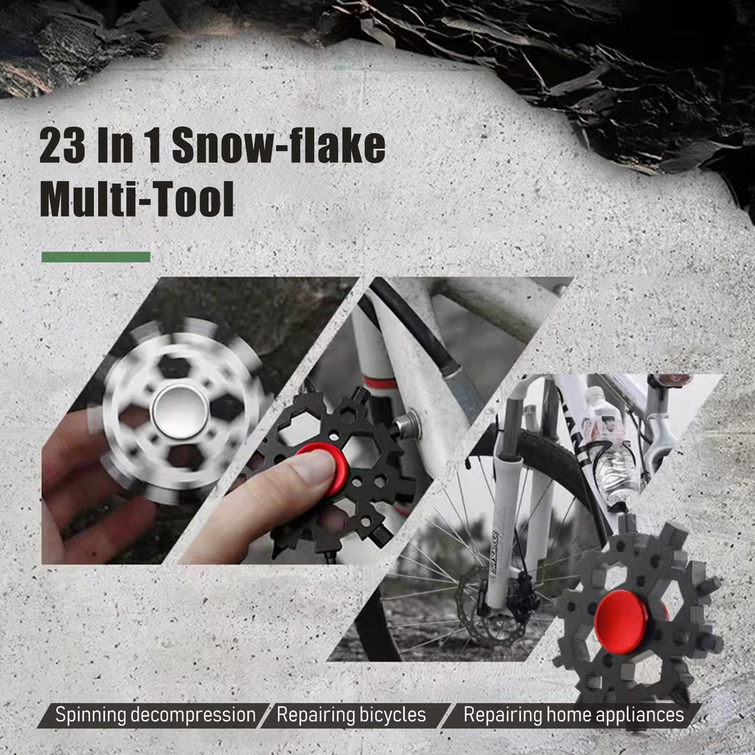 Snowflake Gyro:Stainless Steel Multi-Tool Fidget Spinner EDC Pocket Outdoor Gear