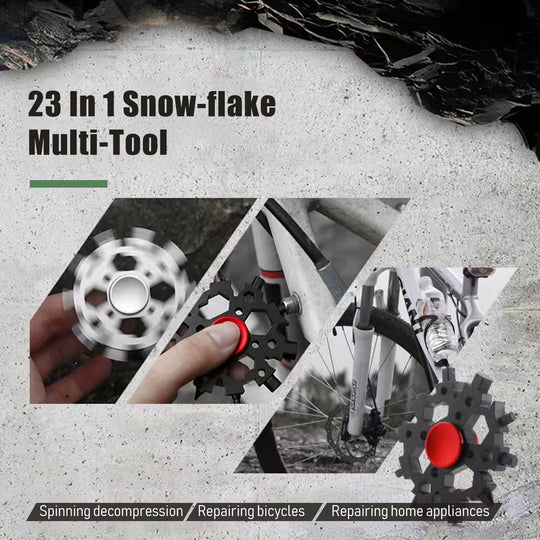 Snowflake Gyro:Stainless Steel Multi-Tool Fidget Spinner EDC Pocket Outdoor Gear