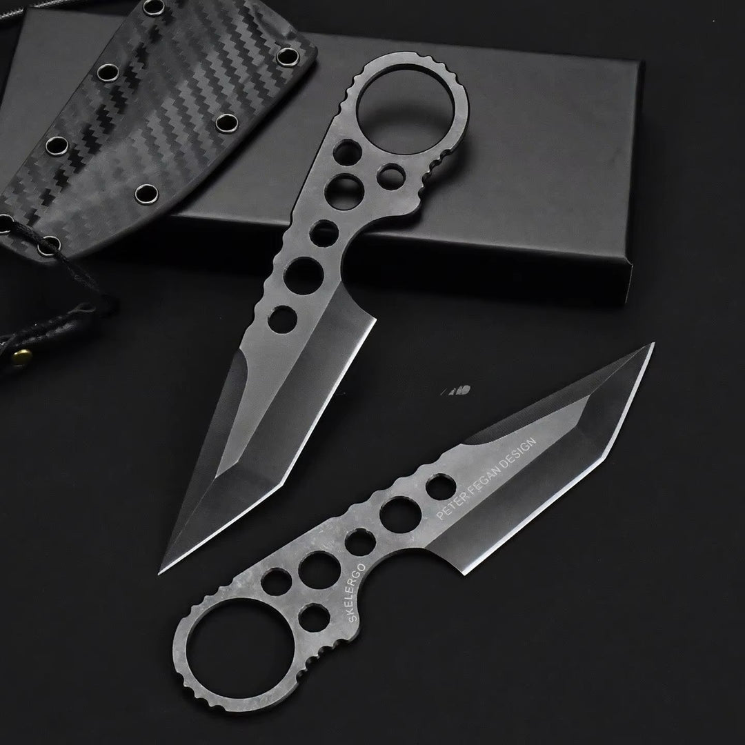 The Boke:440C Steel Fixed Blade Finger Loop EDC Tactical Knife