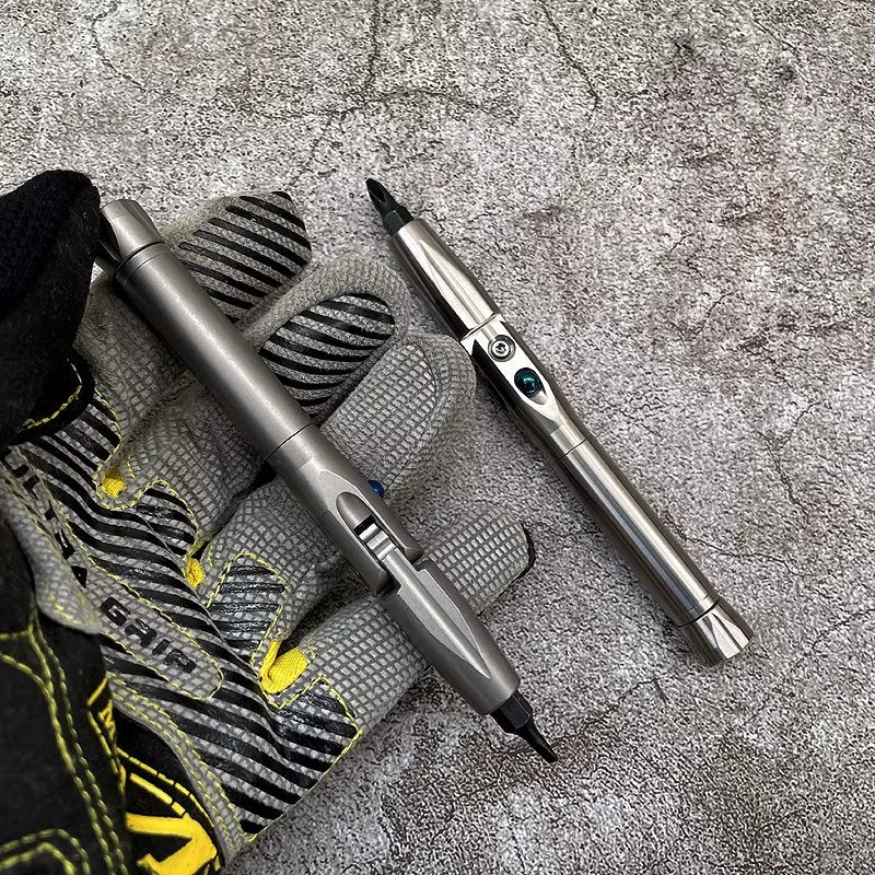 The Zyvro:Titanium 1/4" Folding L-Shape Spinner Ratchet Screwdriver