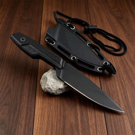 The Ravix:N690 Steel Fixed Blade EDC Outdoor Knife with K-Sheath