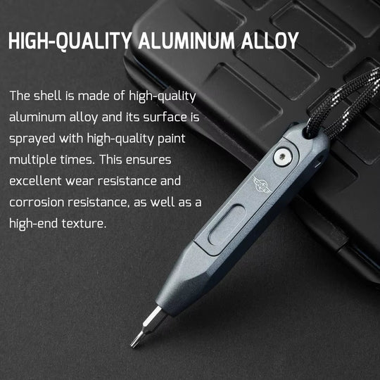 The Maestro:Titanium EDC Screwdriver Tool Featuring 8 Interchangeable S2 Steel 4mm Bits