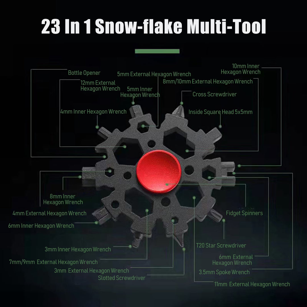 Snowflake Gyro:Stainless Steel Multi-Tool Fidget Spinner EDC Pocket Outdoor Gear
