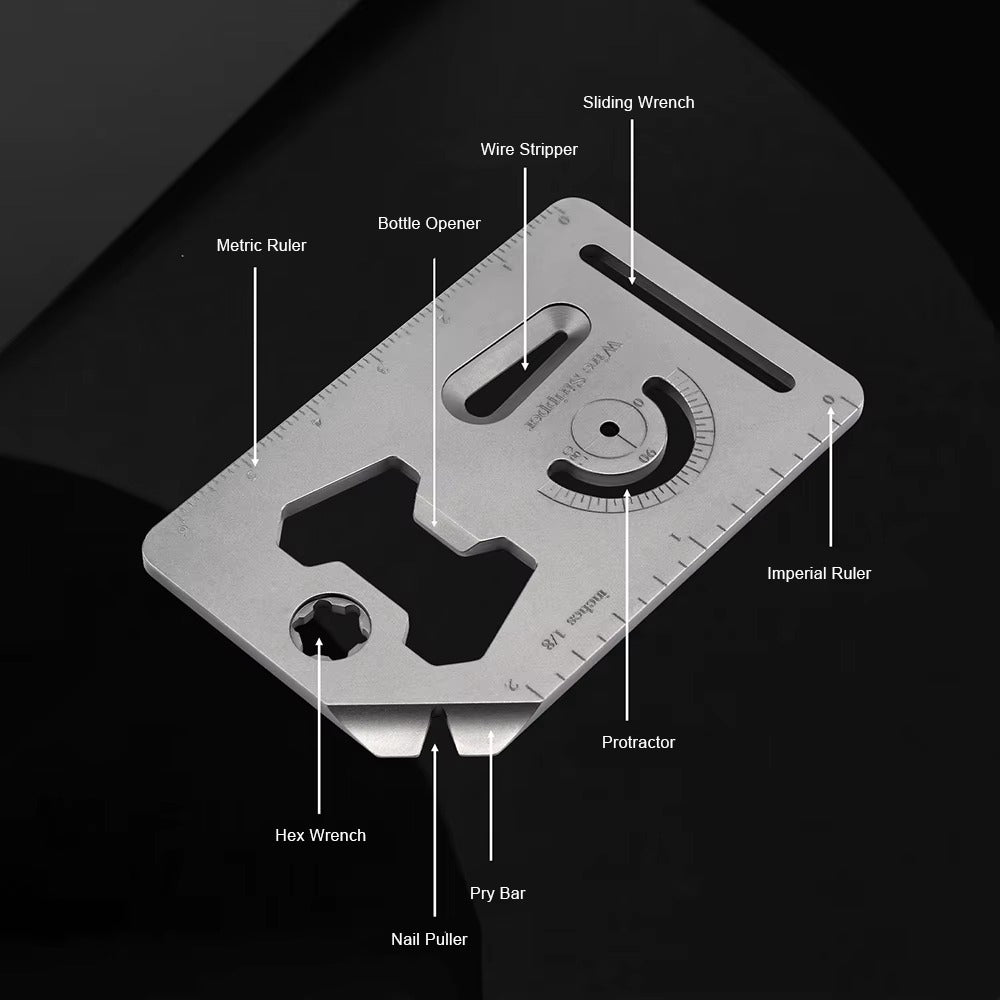 The Pocket Core:Titanium 8-in-1 Multi-Tool EDC Card