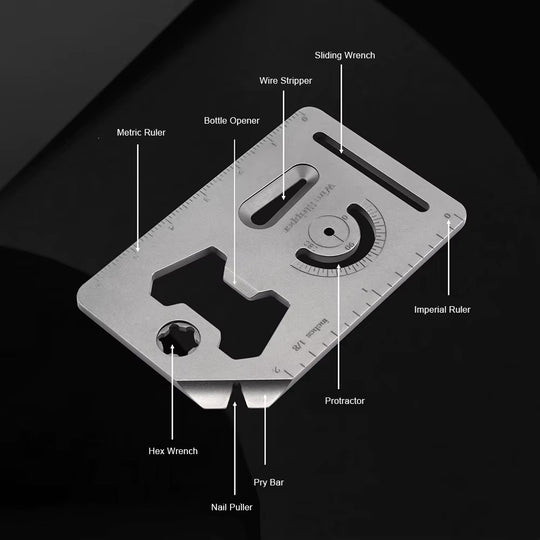 The Pocket Core:Titanium 8-in-1 Multi-Tool EDC Card