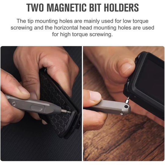 The Maestro:Titanium EDC Screwdriver Tool Featuring 8 Interchangeable S2 Steel 4mm Bits