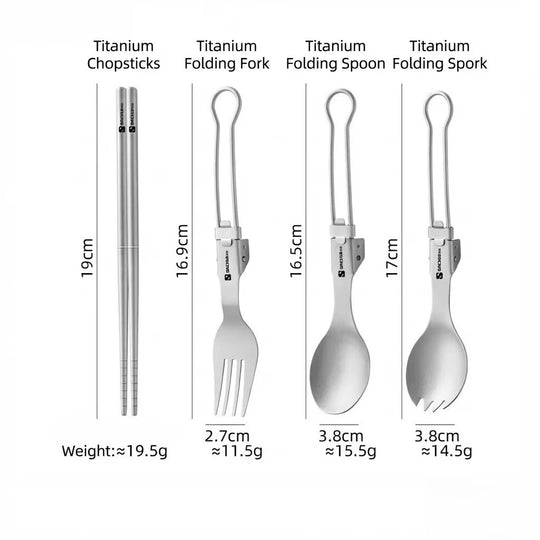 Apex Titanium Folding Cutlery Set | Anti-Corrosion & Ultralight