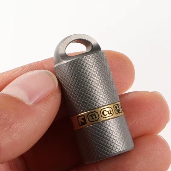 The Spark Vault:Titanium & Copper Mini Oil Lighter