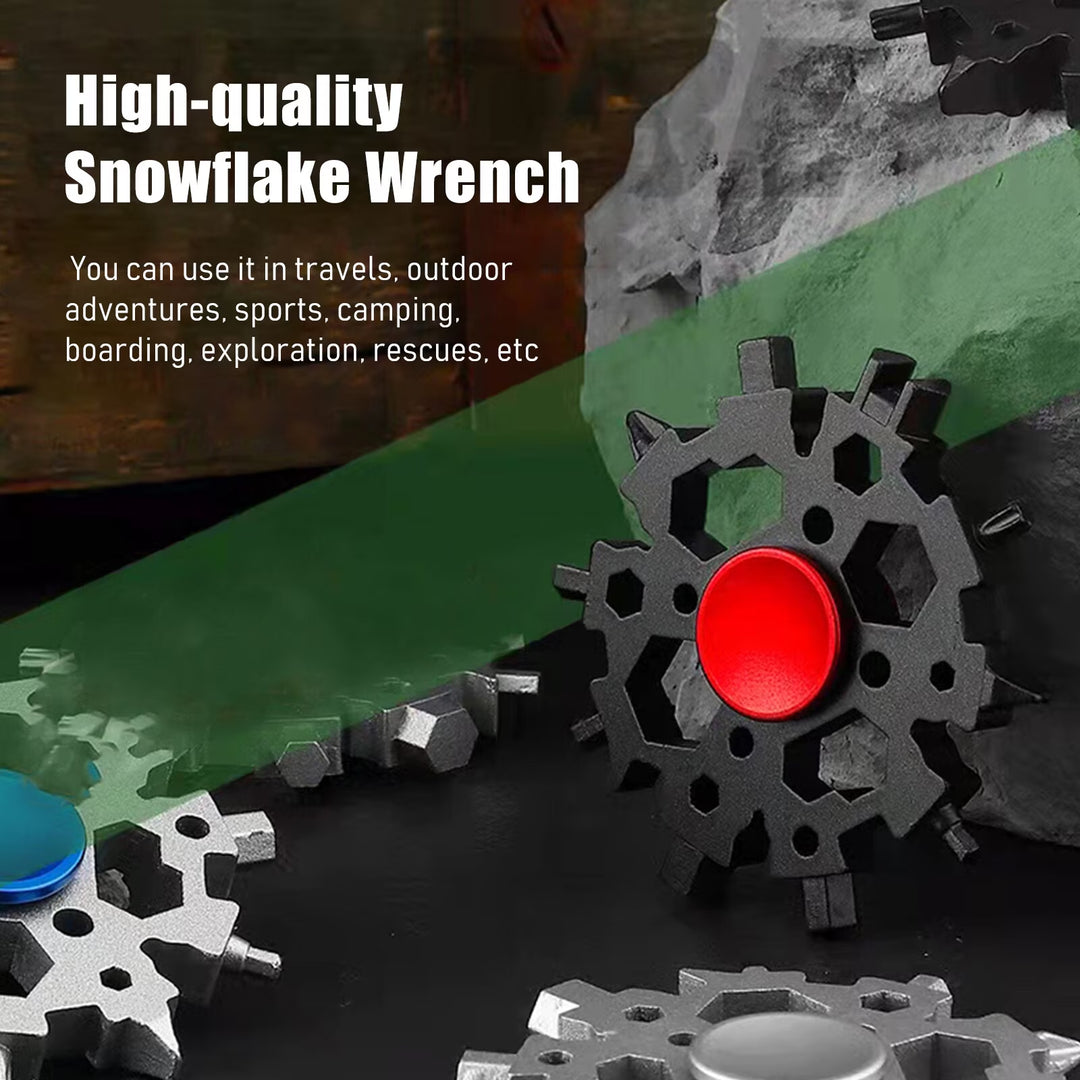Snowflake Gyro:Stainless Steel Multi-Tool Fidget Spinner EDC Pocket Outdoor Gear