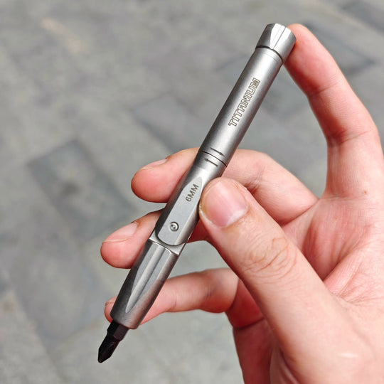 The Zyvro:Titanium 1/4" Folding L-Shape Spinner Ratchet Screwdriver