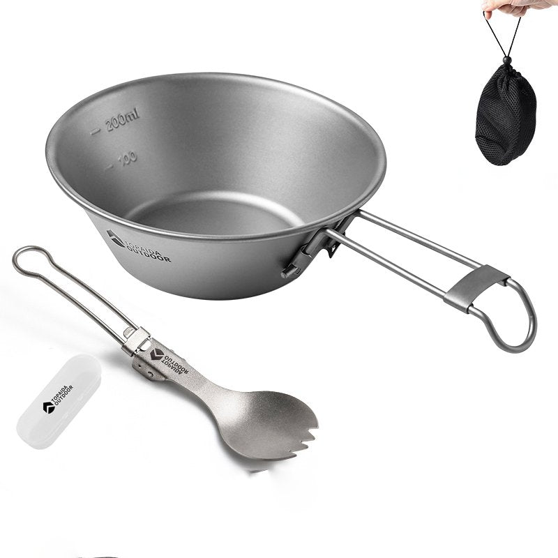 Featherlight Feast: Ultralight Titanium Folding Utensil Set for Travel